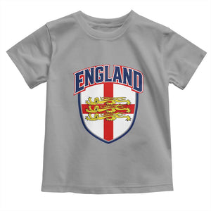 England Flag Lion Crest St George Cross Shield Crest Toddler T Shirt Vintage Patriotic English Sport Fan Graphic TS02 Sport Gray Print Your Wear