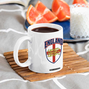 England Flag Lion Crest St George Cross Shield Crest Coffee Mug Vintage Patriotic English Sport Fan Graphic TS02 Print Your Wear