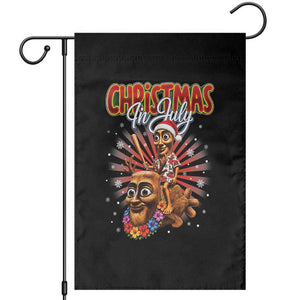 Christmas In July Tung Tung Tung TTT Sahur Cursed Meme Garden Flag Funny Ironic Tropical Summer Hawaiian Holiday Surreal