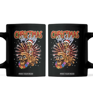 Christmas In July Tung Tung Tung TTT Sahur Cursed Meme Coffee Mug Funny Ironic Tropical Summer Hawaiian Holiday Surreal
