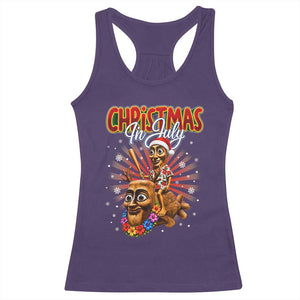 Christmas In July Tung Tung Tung TTT Sahur Cursed Meme Racerback Tank Top Funny Ironic Tropical Summer Hawaiian Holiday Surreal
