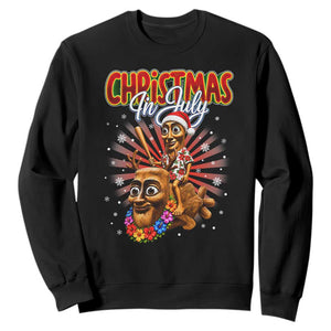 Christmas In July Tung Tung Tung TTT Sahur Cursed Meme Sweatshirt Funny Ironic Tropical Summer Hawaiian Holiday Surreal