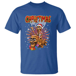 Christmas In July Tung Tung Tung TTT Sahur Cursed Meme T Shirt Funny Ironic Tropical Summer Hawaiian Holiday Surreal