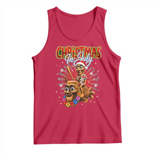 Christmas In July Tung Tung Tung TTT Sahur Cursed Meme Tank Top Funny Ironic Tropical Summer Hawaiian Holiday Surreal