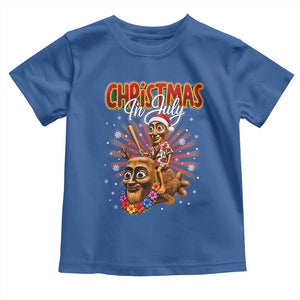 Christmas In July Tung Tung Tung TTT Sahur Cursed Meme Toddler T Shirt Funny Ironic Tropical Summer Hawaiian Holiday Surreal