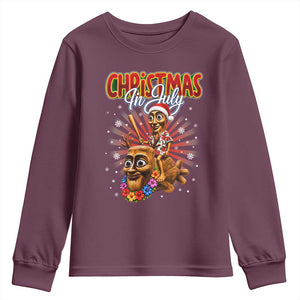 Christmas In July Tung Tung Tung TTT Sahur Cursed Meme Youth Sweatshirt Funny Ironic Tropical Summer Hawaiian Holiday Surreal