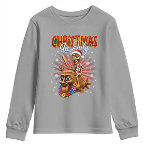 Christmas In July Tung Tung Tung TTT Sahur Cursed Meme Youth Sweatshirt Funny Ironic Tropical Summer Hawaiian Holiday Surreal