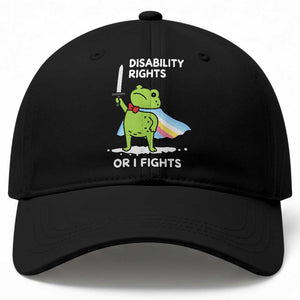 Funny Frog Disability Pride Flag Warrior Baseball Cap Disability Rights Or I Fights