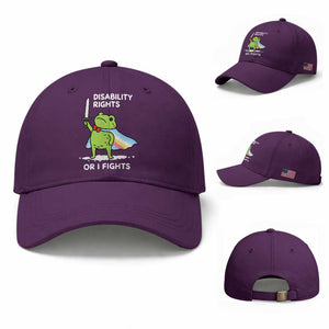 Funny Frog Disability Pride Flag Warrior Baseball Cap Disability Rights Or I Fights