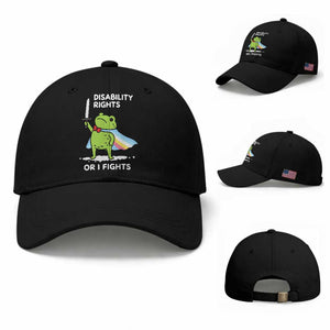 Funny Frog Disability Pride Flag Warrior Baseball Cap Disability Rights Or I Fights