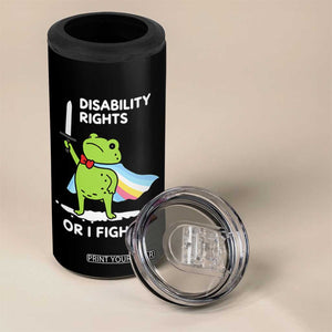 Funny Frog Disability Pride Flag Warrior 4 in 1 Can Cooler Tumbler Disability Rights Or I Fights