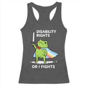 Funny Frog Disability Pride Flag Warrior Racerback Tank Top Disability Rights Or I Fights