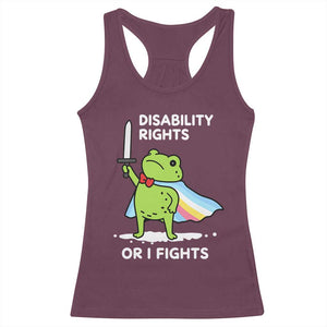 Funny Frog Disability Pride Flag Warrior Racerback Tank Top Disability Rights Or I Fights