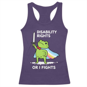 Funny Frog Disability Pride Flag Warrior Racerback Tank Top Disability Rights Or I Fights