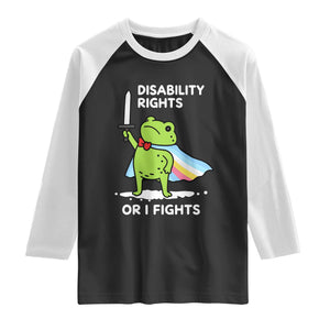 Funny Frog Disability Pride Flag Warrior Raglan Shirt Disability Rights Or I Fights