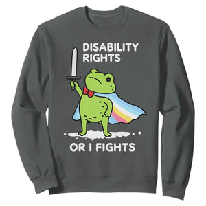 Funny Frog Disability Pride Flag Warrior Sweatshirt Disability Rights Or I Fights