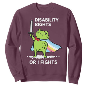 Funny Frog Disability Pride Flag Warrior Sweatshirt Disability Rights Or I Fights