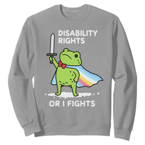 Funny Frog Disability Pride Flag Warrior Sweatshirt Disability Rights Or I Fights