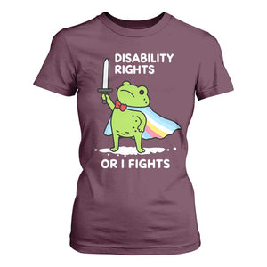 Funny Frog Disability Pride Flag Warrior T Shirt For Women Disability Rights Or I Fights