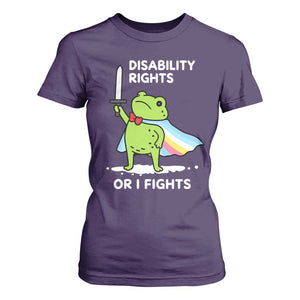 Funny Frog Disability Pride Flag Warrior T Shirt For Women Disability Rights Or I Fights