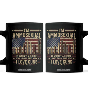 Funny Patriotic Second Amendment Humor American Flag Coffee Mug Im Ammosexual I Love Guns Owners Veterans