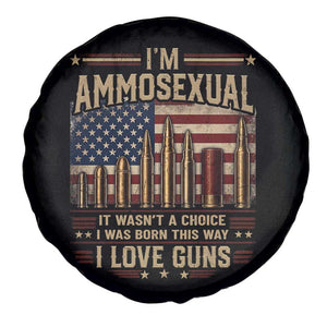 Funny Patriotic Second Amendment Humor American Flag Spare Tire Cover Im Ammosexual I Love Guns Owners Veterans