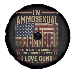 Funny Patriotic Second Amendment Humor American Flag Spare Tire Cover Im Ammosexual I Love Guns Owners Veterans