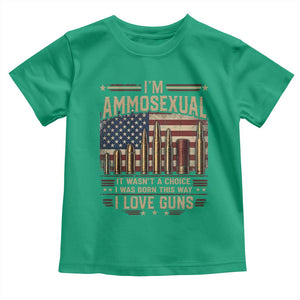 Funny Patriotic Second Amendment Humor American Flag Toddler T Shirt Im Ammosexual I Love Guns Owners Veterans