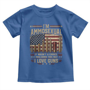 Funny Patriotic Second Amendment Humor American Flag Toddler T Shirt Im Ammosexual I Love Guns Owners Veterans