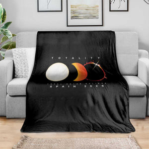 Spain Total Solar Eclipse 2026 Totality Throw Blanket Espana Travel Souvenir Astronomy Geek Gift TS02 Print Your Wear