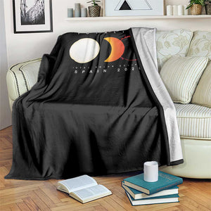 Spain Total Solar Eclipse 2026 Totality Throw Blanket Espana Travel Souvenir Astronomy Geek Gift TS02 Print Your Wear