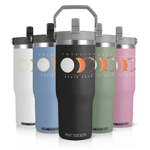 Spain Total Solar Eclipse 2026 Totality Flip Straw Tumbler Espana Travel Souvenir Astronomy Geek Gift TS02 Print Your Wear