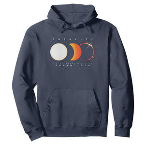 Spain Total Solar Eclipse 2026 Totality Hoodie Espana Travel Souvenir Astronomy Geek Gift TS02 Navy Print Your Wear