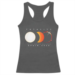 Spain Total Solar Eclipse 2026 Totality Racerback Tank Top Espana Travel Souvenir Astronomy Geek Gift TS02 Dark Heather Print Your Wear