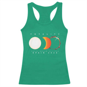 Spain Total Solar Eclipse 2026 Totality Racerback Tank Top Espana Travel Souvenir Astronomy Geek Gift TS02 Irish Green Print Your Wear