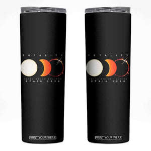 Spain Total Solar Eclipse 2026 Totality Skinny Tumbler Espana Travel Souvenir Astronomy Geek Gift TS02 Black Print Your Wear