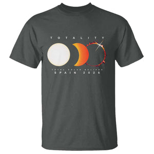 Spain Total Solar Eclipse 2026 Totality T Shirt Espana Travel Souvenir Astronomy Geek Gift TS02 Dark Heather Print Your Wear