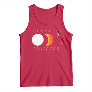 Spain Total Solar Eclipse 2026 Totality Tank Top Espana Travel Souvenir Astronomy Geek Gift TS02 Red Print Your Wear