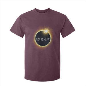 Greenland Total Solar Eclipse 2026 T Shirt For Kid Path of Totality Astronomy Gift TS02 Maroon Print Your Wear