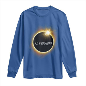 Greenland Total Solar Eclipse 2026 Long Sleeve Shirt Path of Totality Astronomy Gift TS02 Royal Blue Print Your Wear