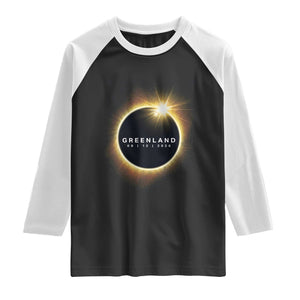 Greenland Total Solar Eclipse 2026 Raglan Shirt Path of Totality Astronomy Gift TS02 Black White Print Your Wear