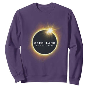 Greenland Total Solar Eclipse 2026 Sweatshirt Path of Totality Astronomy Gift TS02 Purple Print Your Wear
