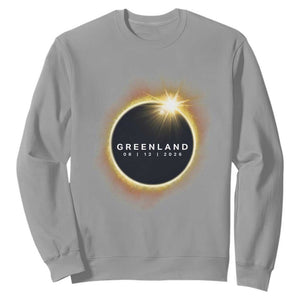 Greenland Total Solar Eclipse 2026 Sweatshirt Path of Totality Astronomy Gift TS02 Sport Gray Print Your Wear