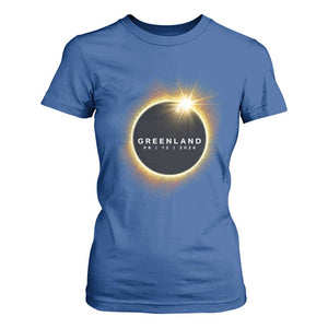 Greenland Total Solar Eclipse 2026 T Shirt For Women Path of Totality Astronomy Gift TS02 Royal Blue Print Your Wear
