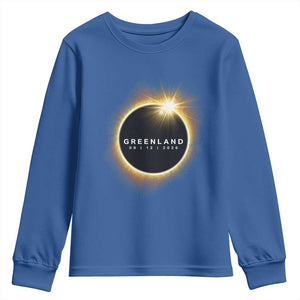 Greenland Total Solar Eclipse 2026 Youth Sweatshirt Path of Totality Astronomy Gift TS02 Royal Blue Print Your Wear
