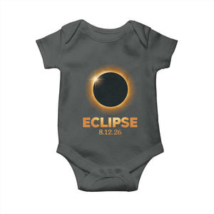 2026 Total Solar Eclipse Baby Onesie August 12 Totality Astronomy Souvenir TS02 Dark Heather Print Your Wear