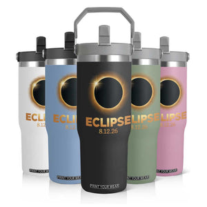 2026 Total Solar Eclipse Flip Straw Tumbler August 12 Totality Astronomy Souvenir TS02 Print Your Wear