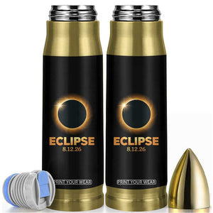 2026 Total Solar Eclipse Bullet Tumbler August 12 Totality Astronomy Souvenir TS02 Black Print Your Wear
