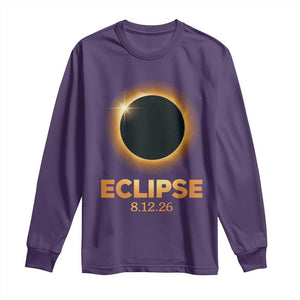 2026 Total Solar Eclipse Long Sleeve Shirt August 12 Totality Astronomy Souvenir TS02 Purple Print Your Wear