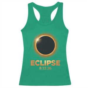 2026 Total Solar Eclipse Racerback Tank Top August 12 Totality Astronomy Souvenir TS02 Irish Green Print Your Wear